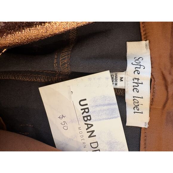 Sofie the Label Pants Womens Bronze Med Metallic Gold Cargo Party Holiday Club - Picture 5 of 5